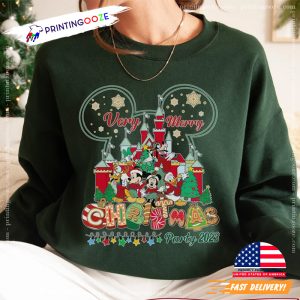 mickey's very merry christmas party 2023 Family Matching Comfort Colors Shirt