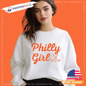 Orange Philly Girl Shirt, phila flyers hockey Team T-Shirt