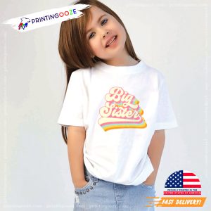 Retro Big Sister Rainbow T Shirt