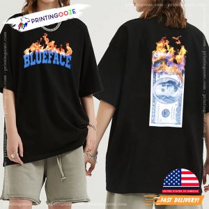 Retro Blueface Flames Dollar Graphic Tee