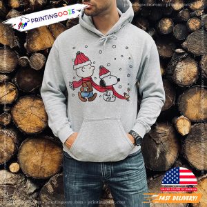 The Peanuts Snoopy Charlie Woodstock Christmas Snow T-Shirt