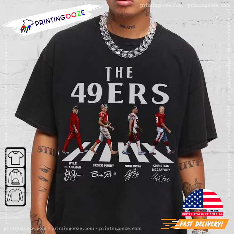 Team Football Abbey Road Signatures San Francisco 49ers Shirt, San