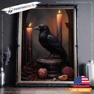 Vintage Raven With Candles Dark Academia Poster 1