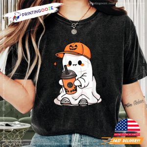 Vintage little ghost Drinking Coffee Shirt T Shirt 1