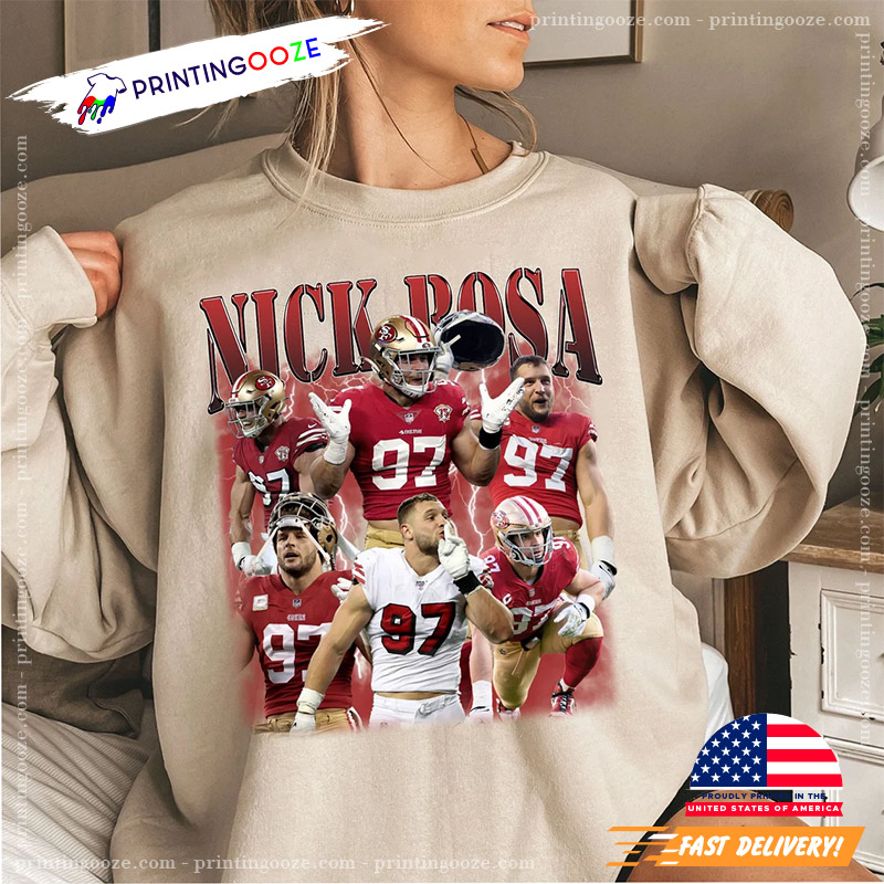 NFL San Francisco 49ers (Nick Bosa) Men's Game Football Jersey.