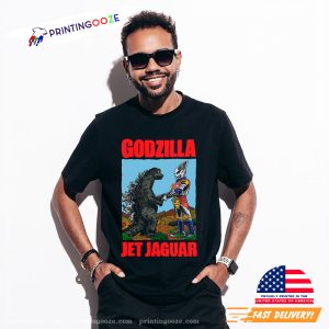 godzilla and jet jaguar Victory Handshake T shirt