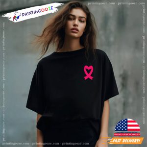 pink cancer ribbon Shirt, Breast Cancer Graphic Tee 3
