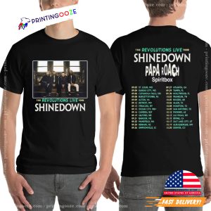 shinedown tour 2023 The Revolutions Live Rock Band Tee 1