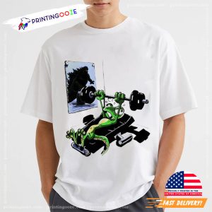 A Lizard Working Out Funny Godzilla T Shirt 1