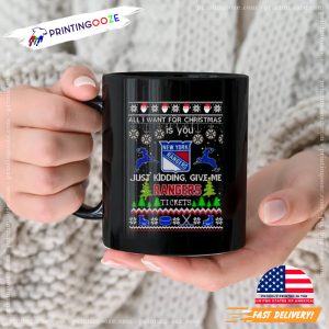 All I Want For Christmas Is You New York Rangers Ice Hockey Ugly Christmas 2023 Mug