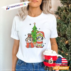 Bluey Dog Christmas Cosplay Cartoon T Shirt