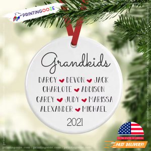 Customized Grandparents Grandkids Ornament, Christmas Family Gift Ideas