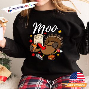 Funny Cow Moo I'm A Turkey thanksgiving day shirts 4