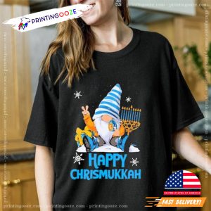 Gnome Happy Chrismukkah Xmas Tee 1