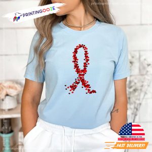HIV Red Ribbon From Hearts Tee, hiv aids awareness month 3