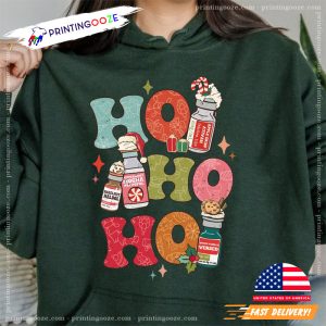 Ho Ho Ho Santa Drinks Merry Christmas Tee 1