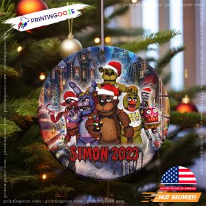 Personalized Merry Christmas Freddy Fazbear Santa Horror Ornament