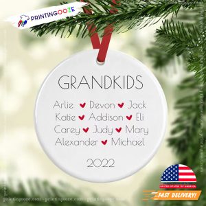 Personalized Names And Year Grandkids Christmas Ornament