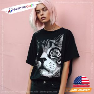 Psychedelic Cat Gothic tarot card shirt 1