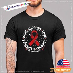 Red Ribbon Week For hiv awareness days T Shirt