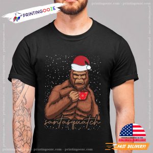 Santaquatch Christmas funny bigfoot shirts, Merry Xmas Merch