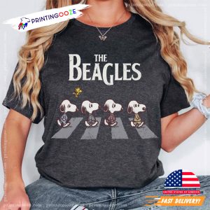The Beagles Walking Abby Road Funny The Beatles Snoopy T Shirt 2
