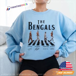 The Bengals Football Team Walking Abby Road Signatures T Shirt 1