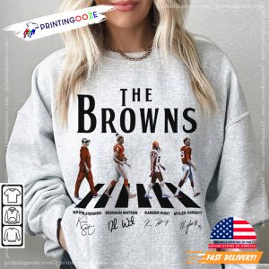 The Browns Team Walking Abby Road Signatures Shirt 1