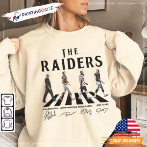 The vegas raiders Abbey Road Signatures Football Comfort Colors Shirt 1