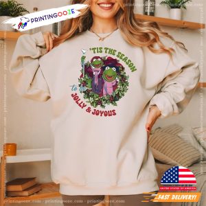 Tis The Season To Be Jolly & Joyous Frogs Muppet Christmas Tee 1