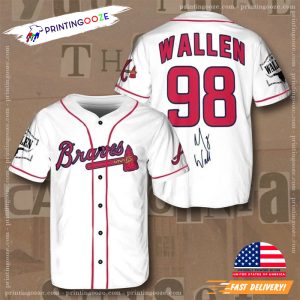 White Wallen 98 Braves Adult Baseball Jersey