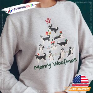 merry woofmas Christmas Tree funny dog shirts 2