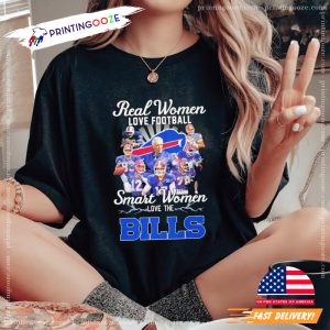 real women love football Smart Women Love The Bills Football Team T Shirt 2