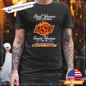 real women love football Smart Women Love The Oklahoma State Cowboys Team T Shirt 4