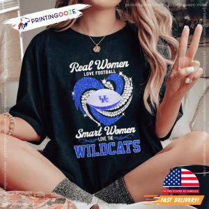 real women love football Smart Women Love The Wildcats Team T Shirt 2