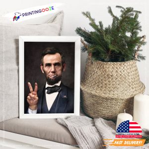 Abraham Lincoln Lollipop Peace Sign Poster