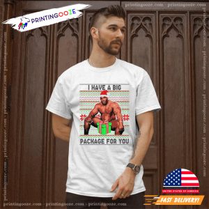 Barry Sitting On A Bed Big Package Ugly Christmas Shirt 1