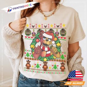 Creepy Freddy Bear Santa Ugly Christmas Tee 2