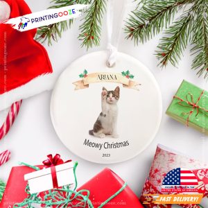 Customized Cat Meow Christmas Ornament No.3