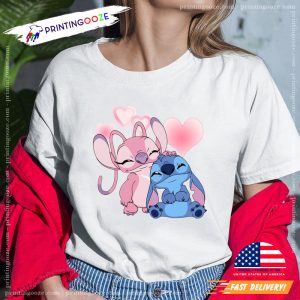 Cute Stitch & Angel Disney valentines day shirts