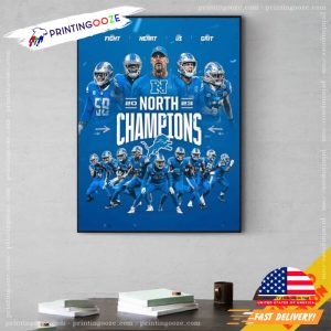 Detroit Lions 2023 NFC North Champions NFL Playoffs Poster