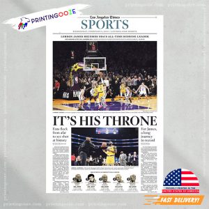 It's His Throne lebron james 2023 NBA Newspaper Wall Art
