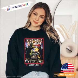 King Kong Vs Godzilla Vintage Football T Shirt 1