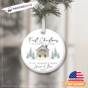 Personalized First Christmas In Our New Home 2023 Ornament 1