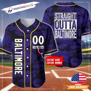 Custom Straight Outta Baltimore Baseball Jersey