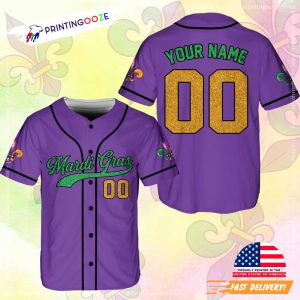 Personalized carnival mardi gras Baseball Jersey No.3