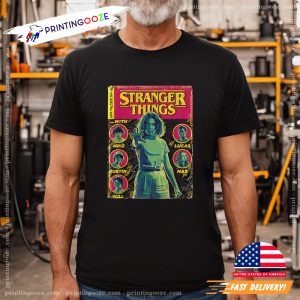Stranger Things Netflix Horror Series Comic Art T Shirt, stranger things merch 1