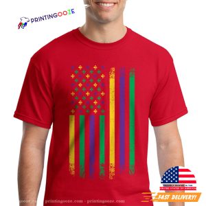 carnival mardi gras American Flag T Shirt 2