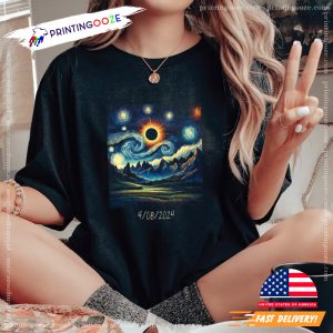 solar eclipse 2024, Van Gogh Inspired Design Shirt 2
