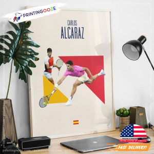 us open alcaraz Champion Tennis Wall Art No.1 1